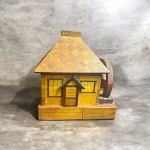Vintage Japanese Wooden Mill House Coin Bank